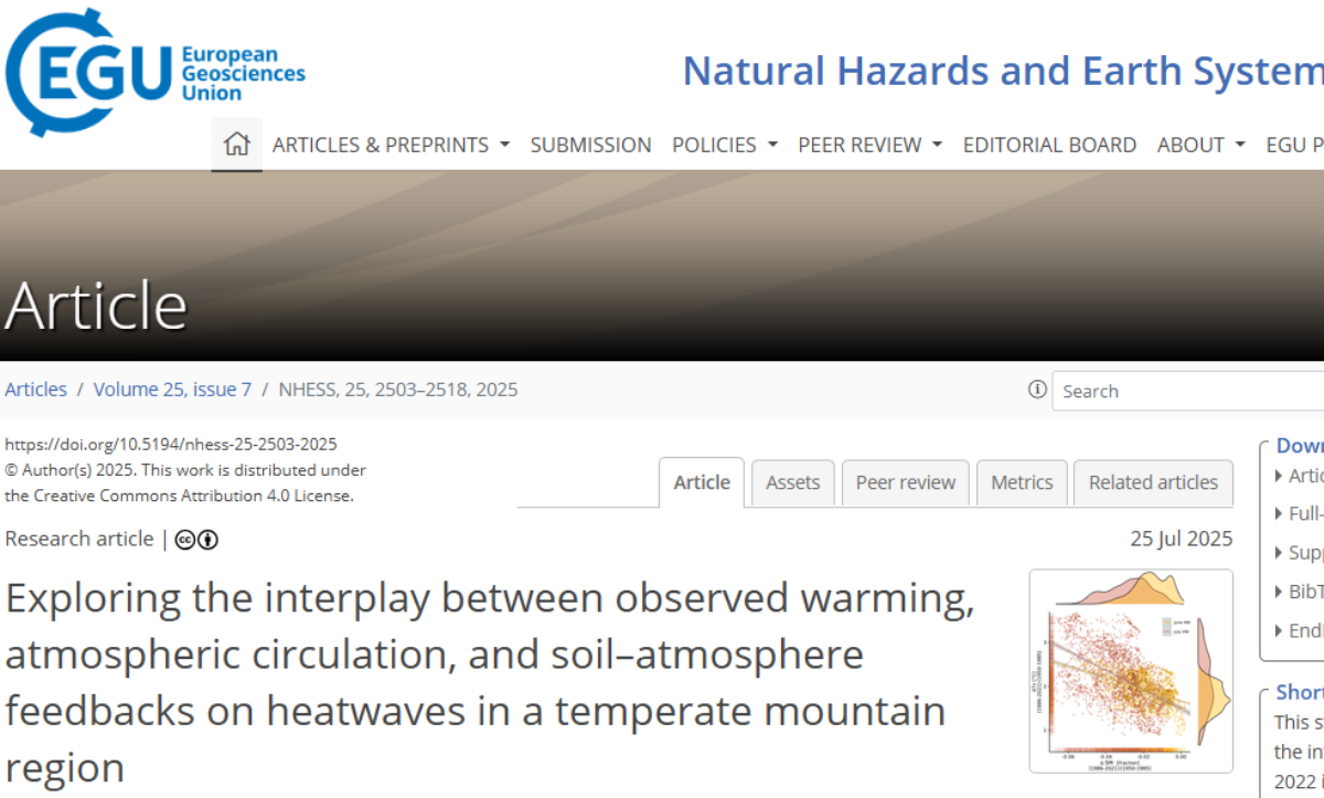 Nou article publicat aquest juliol a la revista Natural Hazards and Earth System Sciences